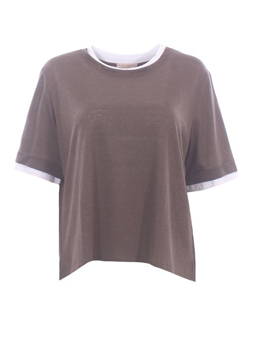 T-shirt in lino effetto doppiato PUROTATTO | SS260151311069