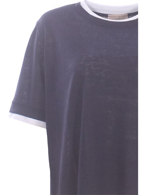T-shirt in lino effetto doppiato PUROTATTO | SS260151311682