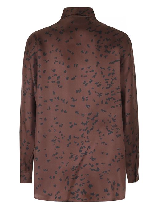 Camicia in seta stampata ALYSI | 166230A6020CACAO