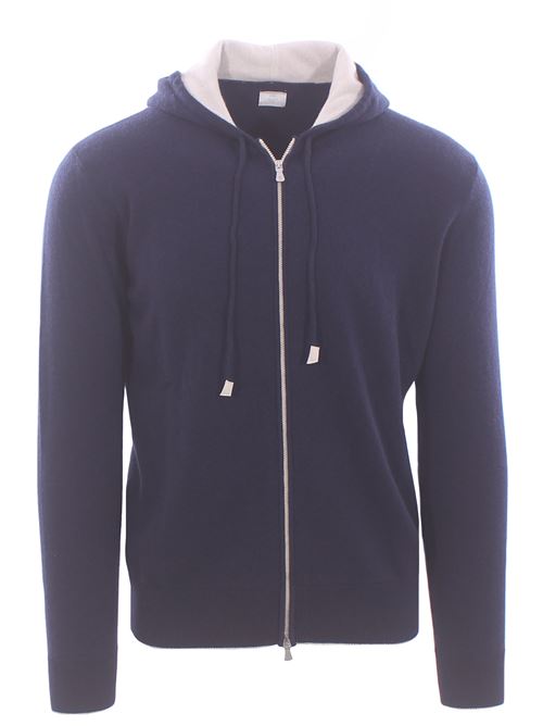 full zip cappuccio in cashmere ELEVENTY | X76MAGK33-MAG0K01911-02