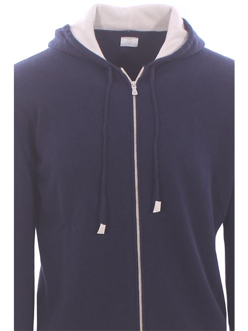 full zip cappuccio in cashmere ELEVENTY | X76MAGK33-MAG0K01911-02