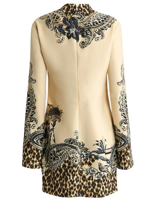 Abito mini in envers satin con stampa frontale e motivo leopardato ETRO | WRHA0540AK162X0822