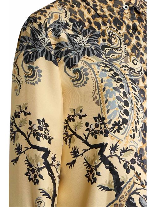 Camicia in seta con stampa leopardata piazzata ETRO | WRIA0013AK163X0822