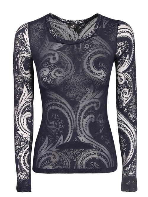 T-shirt in velluto jacquard con motivo paisley ETRO | WRJB002699IAE12B0310