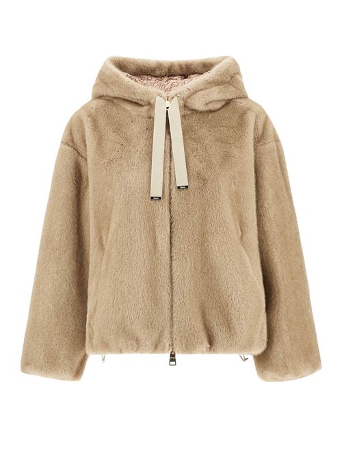 Bomber soft faux fur con cappuccio HERNO | GI000318D127391985