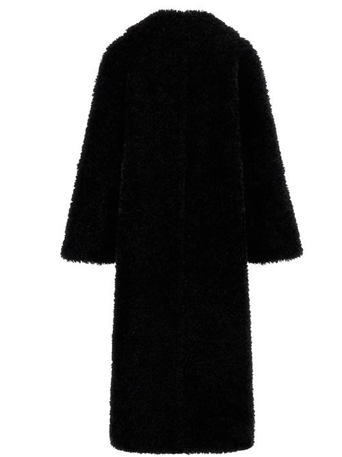 Cappotto lungo doppiopetto in tocco pelliccia effetto curly HERNO | GI000432D124219300