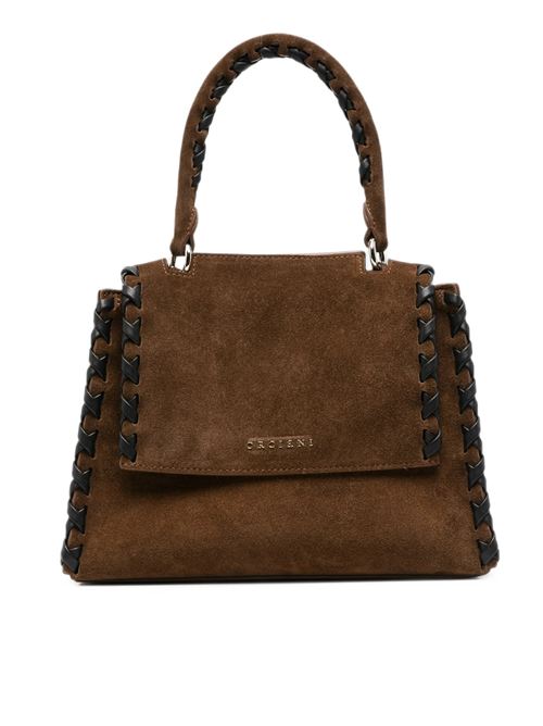 Borsa sveva soft small a mano in suede con dettagli in pelle ORCIANI | B01999PEACHCROSSTABACCO