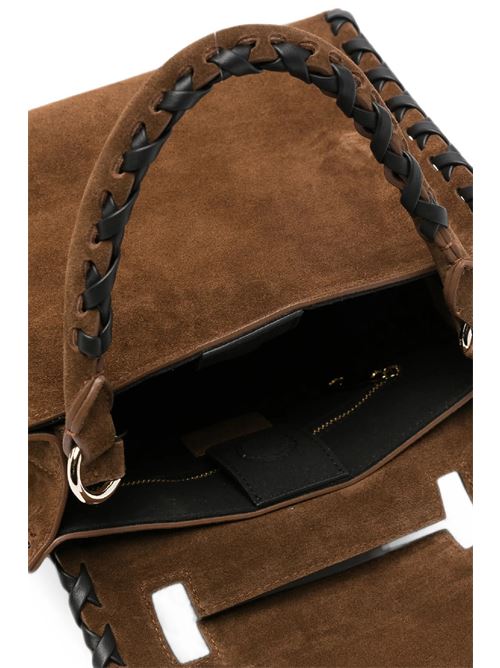 Borsa sveva soft small a mano in suede con dettagli in pelle ORCIANI | B01999PEACHCROSSTABACCO