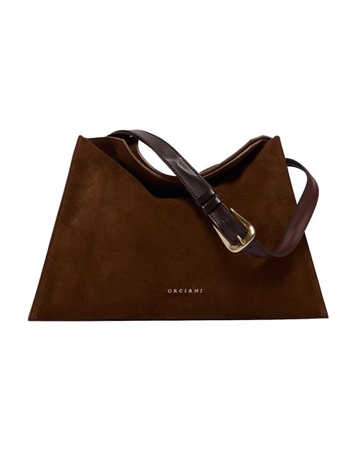 Borsa trinity peach oro midi a spalla in suede e cuoio ORCIANI | B02231PEACHOROTABACCO