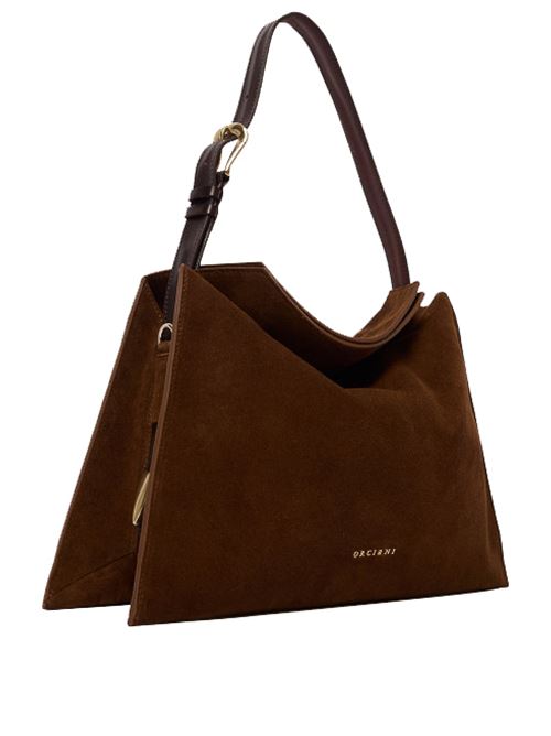 Borsa trinity peach oro midi a spalla in suede e cuoio ORCIANI | B02231PEACHOROTABACCO