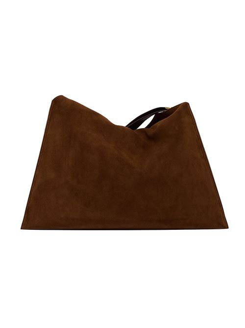 Borsa trinity peach oro midi a spalla in suede e cuoio ORCIANI | B02231PEACHOROTABACCO