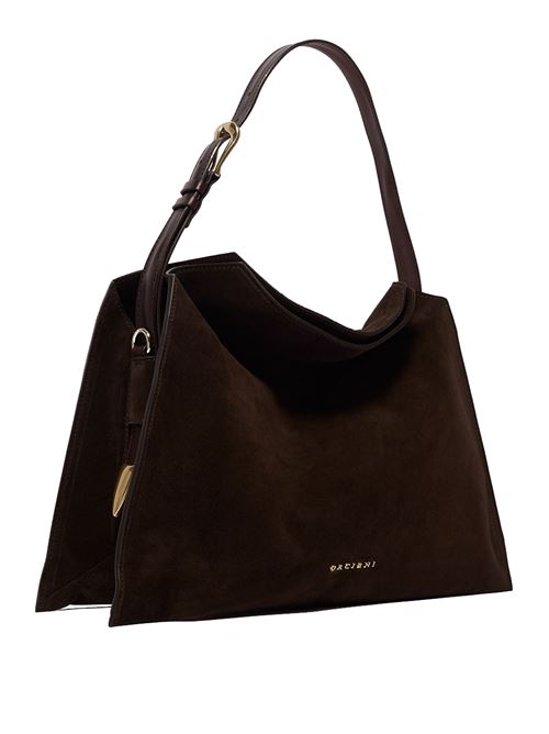 Borsa trinity peach oro midi a spalla in suede e cuoio ORCIANI | B02231PEACHOROTMORO