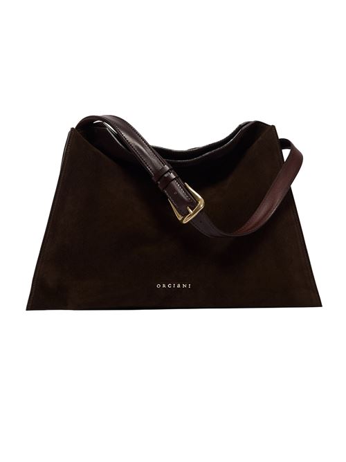 Borsa trinity peach oro midi a spalla in suede e cuoio ORCIANI | B02231PEACHOROTMORO