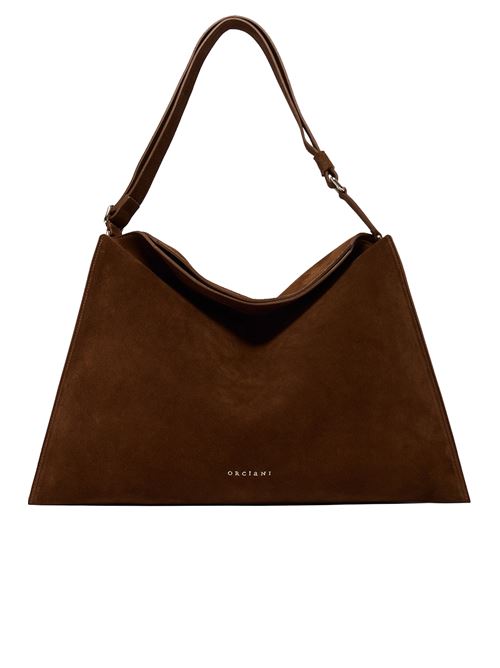 Borsa trinity peach oro large a spalla in suede e cuoio ORCIANI | B02232PEACHOROTABACCO