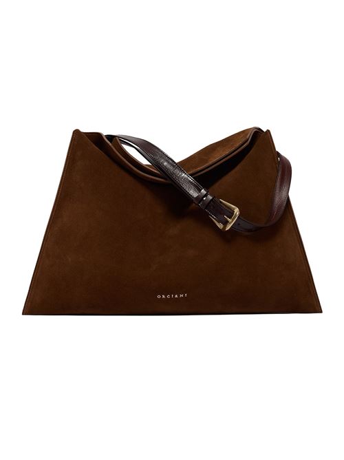Borsa trinity peach oro large a spalla in suede e cuoio ORCIANI | B02232PEACHOROTABACCO