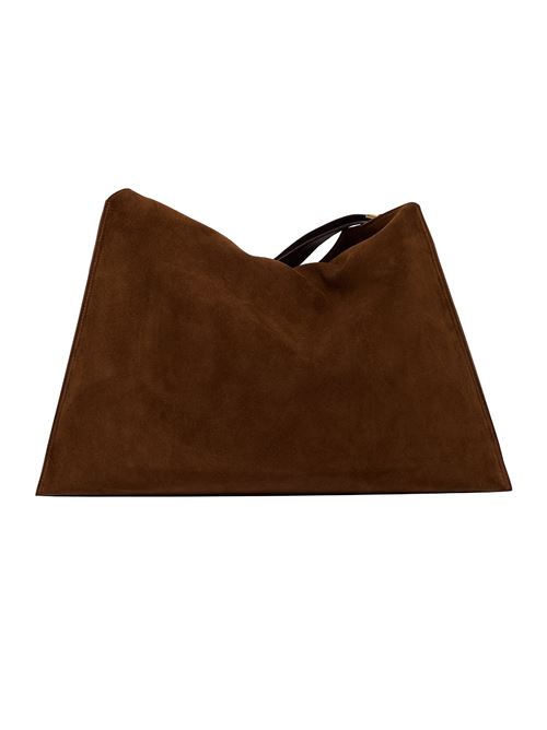 Borsa trinity peach oro large a spalla in suede e cuoio ORCIANI | B02232PEACHOROTABACCO