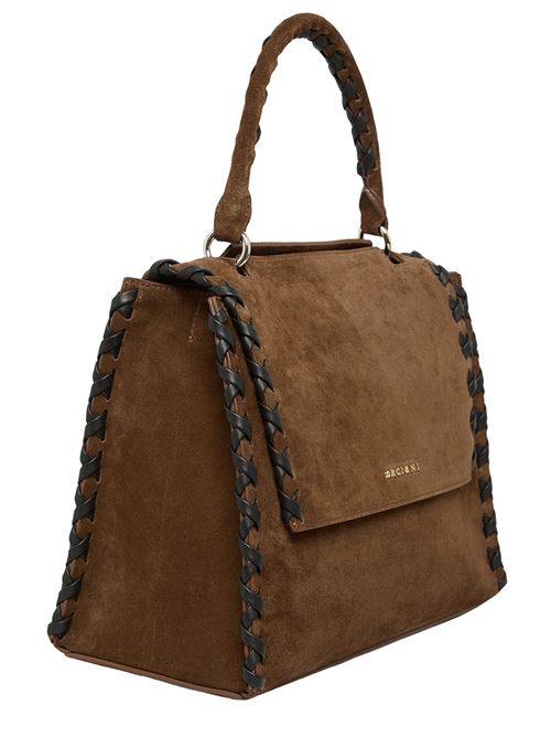 Borsa sveva soft media a spalla in suede con dettagli in pelle ORCIANI | BT2006PEACHCROSSTABACCO