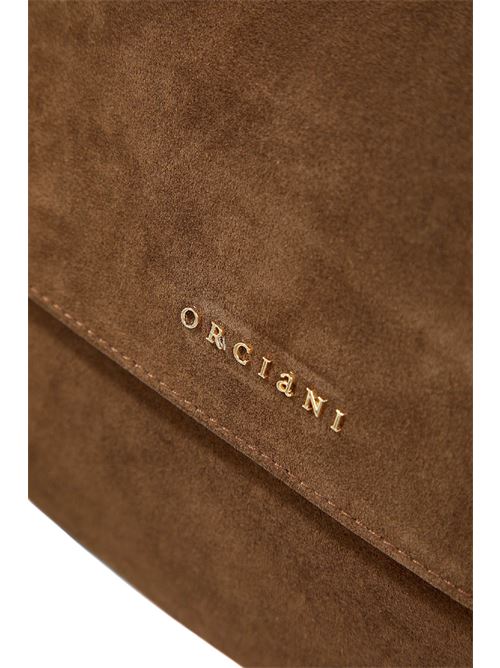 Borsa sveva soft media a spalla in suede con dettagli in pelle ORCIANI | BT2006PEACHCROSSTABACCO