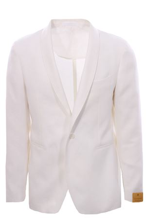 Giacca con profilo piping in lino natural stretch TAGLIATORE | G-SHAW18A34UEZ258EX802