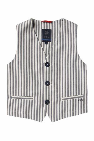 Gilet rigato in cotone e lino FAY | FS2Q22G0095101BL