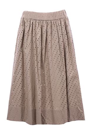Gonna lounguette in cotone perforato NUDE | 1103571514