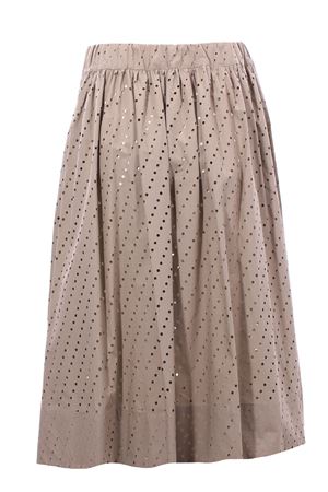 Gonna lounguette in cotone perforato NUDE | 1103571514