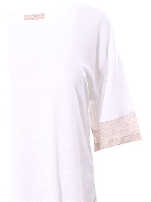 T-shirt in lino bicolore PUROTATTO | SS230191315123