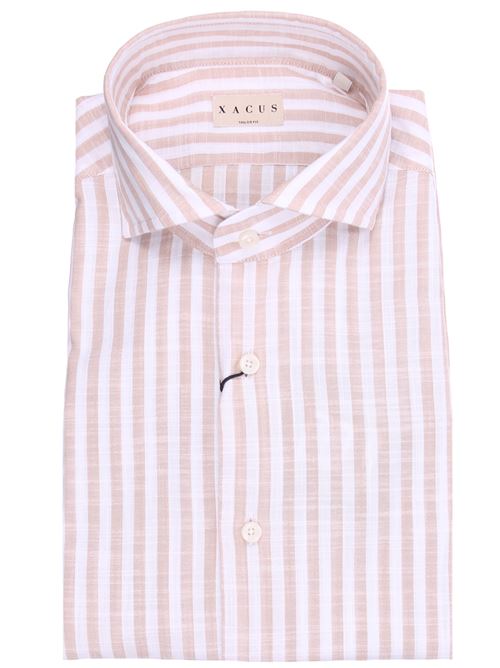 Camicia taylor a righe in cotone fiammato XACUS | 41237ML72102