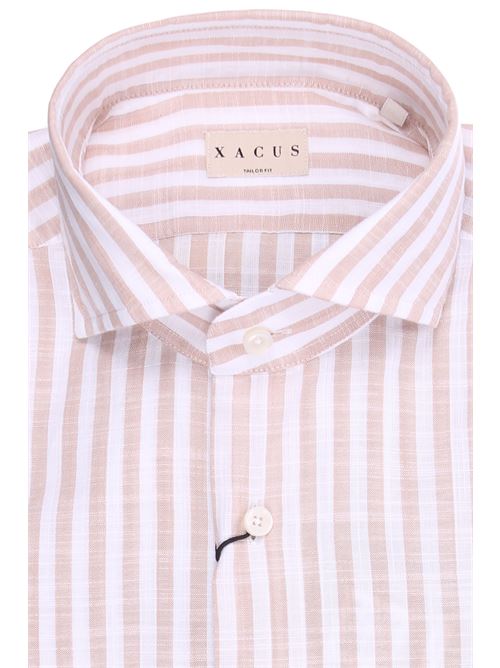 Camicia taylor a righe in cotone fiammato XACUS | 41237ML72102