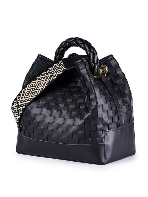 Secchiello intrecciato con dettagli in eco pelle VIAMAILBAG | CORALPLOTN03
