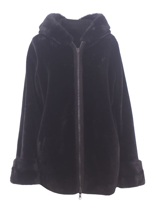 Giubbino reversibile effetto montone con cappuccio VLAB | FW468351