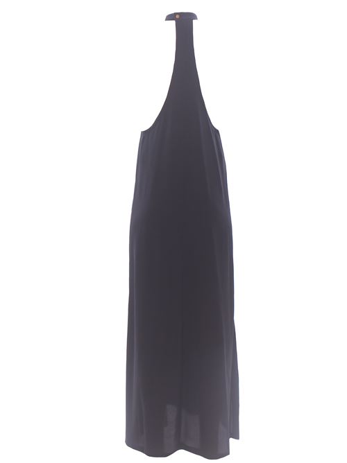 Abito lungo seta mano scollo americana ALYSI | 105341P5207NERO