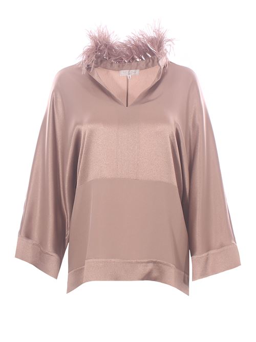 Blusa in seta con piume ANTONELLI | CORINTON1715T794C225