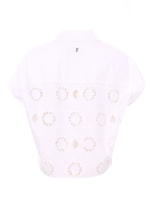 Camicia corta in cotone con ricami DONDUP | DC398DDPF0010RXXXW000