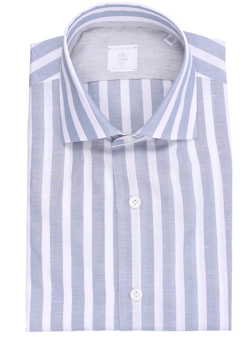 camicia in cotone e lino a righe ELEVENTY | K75CAMH03-TES0K15608-01