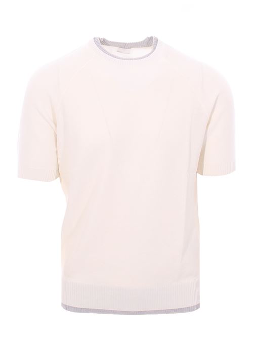 maglia effetto doppio capo in cotone nido d'ape ELEVENTY | K76MAGK59-MAG0K025011302