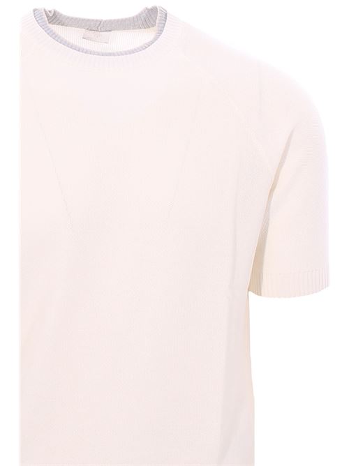 maglia effetto doppio capo in cotone nido d'ape ELEVENTY | K76MAGK59-MAG0K025011302