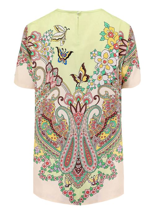 T-shirt in misto seta stampata ETRO | WRJA0025AK781X0806