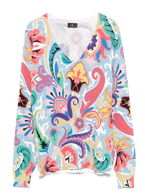 Collo a v con stampa floreale ETRO | WRKE0024AV560X0887