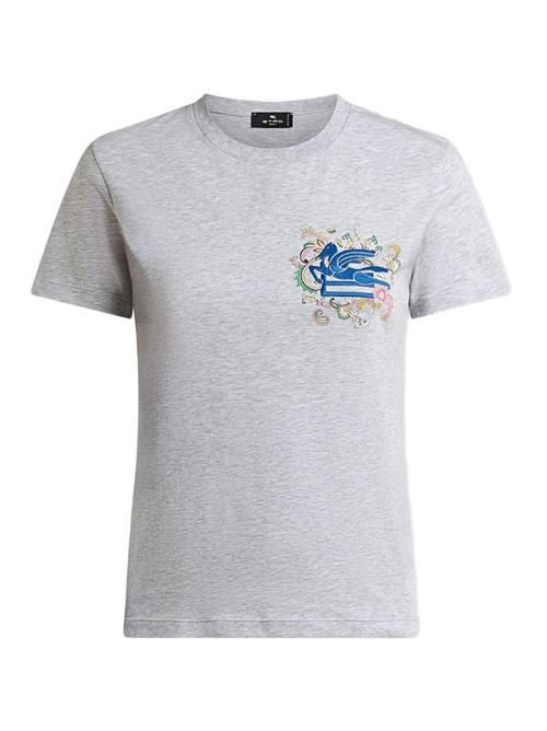 T-shirt con pegaso e monogram ricamati ETRO | WRMA0006AK788S8290