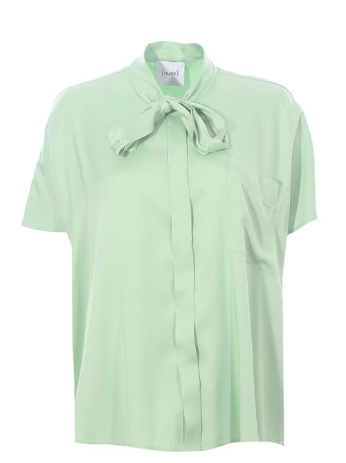 Camicia in viscosa con fiocco NUDE | 1103E25250133