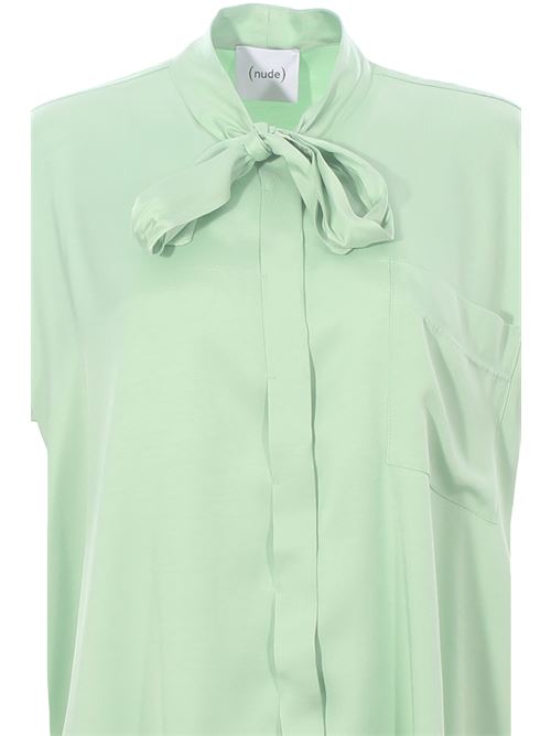 Camicia in viscosa con fiocco NUDE | 1103E25250133