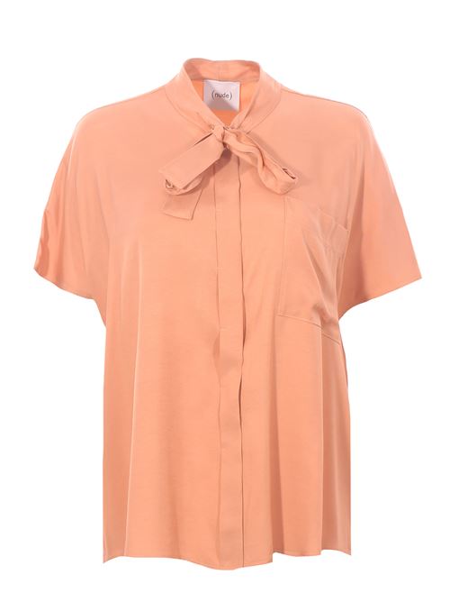 Camicia in viscosa con fiocco NUDE | 1103E2525019