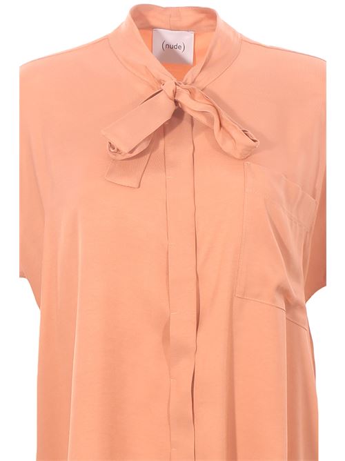 Camicia in viscosa con fiocco NUDE | 1103E2525019