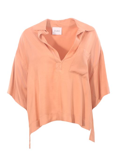 Blusa polo in viscosa  NUDE | 1103E2525119