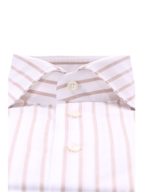 camicia a righe in misto lino fiammato XACUS | 81213ML742003