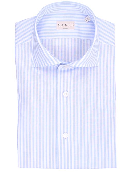 camicia a righe in misto lino fiammato XACUS | 81214ML742001